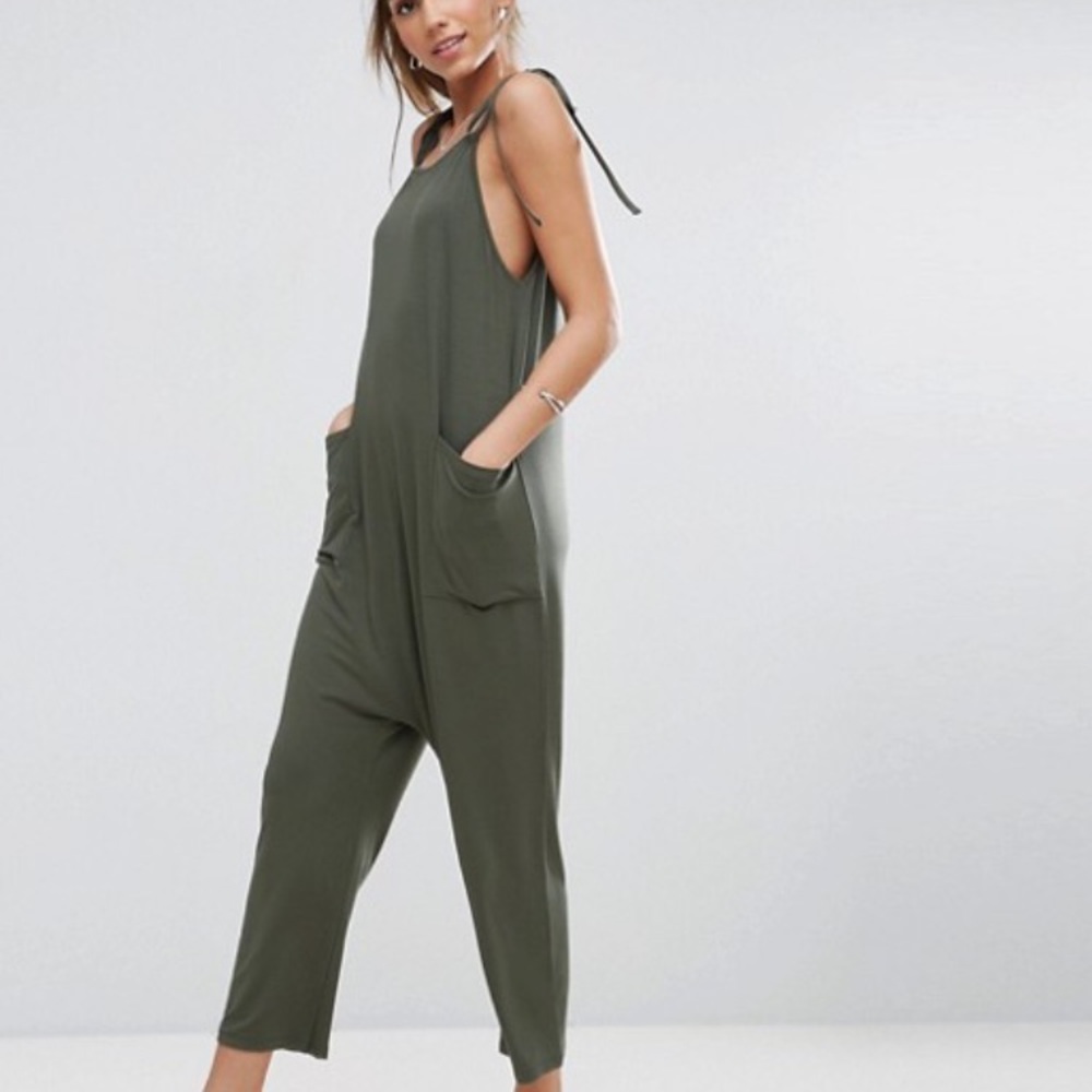 ASOS Jersey Minimal Jumpsuit with Ties